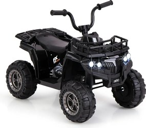 Moto 4 eletrica para crianças 6V de 4 rodas com botão de arranque Pneus Faróis LED Preto