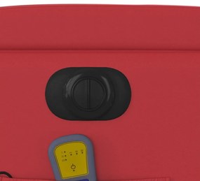 Poltrona massagens reclinável elétrica couro artif. vermelho