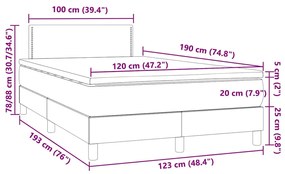 Cama box spring c/ colchão luzes e LED 120x190 cm veludo rosa