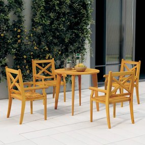 vidaXL 5 pcs conjunto de jantar para jardim madeira de acácia maciça