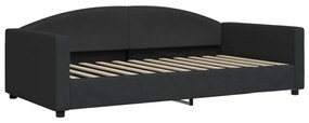 Sofá-cama com gavetão e gavetas 100x200 cm tecido preto
