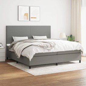 vidaXL Cama com molas/colchão 200x200 cm tecido cinzento-escuro