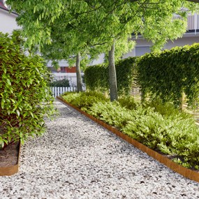 vidaXL Bordas de relvado 50 pcs 10x103 cm aço corten flexível