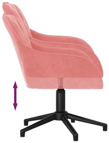 Cadeiras de jantar giratórias 2 pcs veludo rosa