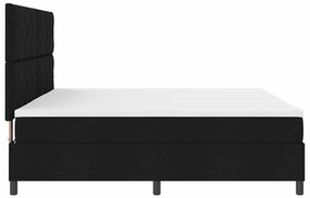 Cama Box com Colchão e LED Preto 200x200 cm em Tecido
