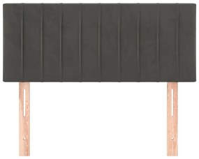 Cabeceira de cama veludo 100x5x78/88 cm cinzento-escuro