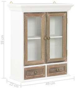 Armário de parede 49x22x59 cm derivados de madeira branco