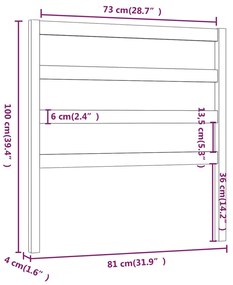 Cabeceira de cama 81x4x100 cm pinho maciço castanho mel