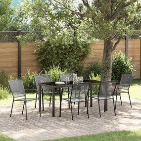 vidaXL Conjunto de Jantar de Jardim 7 Peças Aço Antracite