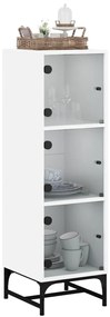 Aparador alto c/ portas de vidro 35x37x120 cm branco