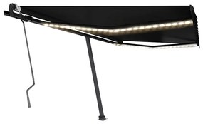 Toldo retrátil manual c/ LED 450x300 cm antracite
