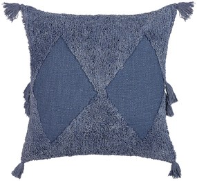 Conjunto de 2 almofadas decorativas tufadas em algodão azul 45 x 45 cm AVIUM Beliani
