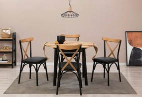 Conjunto de Mesa de Jantar Extensível e Cadeiras (5 Peças) Oliver – Ca