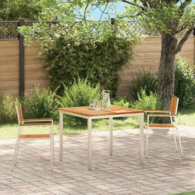 vidaXL Cadeira de Jardim 2 pcs Castanho Madeira de teca maciça