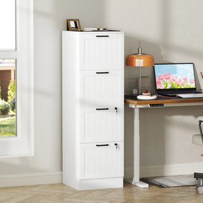 Bloco de Gavetas para Escritório com 2 Gavetas para Escritório com Fechaduras Gavetas Suspensas para A440x40x131 cm Branco