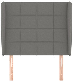 Cabeceira cama c/ abas tecido 93x23x118/128 cm cinzento-escuro