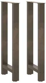 Pés de mesa de bar em aço natural, 2 peças, 40x (100-101) cm, aço