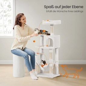Arranhador para gatos 55 x 45 x 143 cm branco
