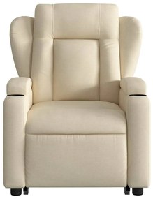 Poltrona elevatória de massagens tecido cor creme