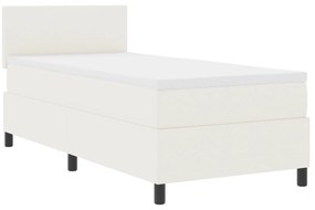 Cama Box Spring com Colchão Creme 90x200 cm Tecido de Veludo