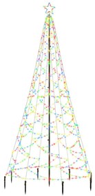 Árvore de Natal c/ poste metal 500 luzes LED 3 m colorido