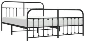 Estrutura de cama sem colchão com pés 180x200 cm preto