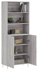 Armário alto 69,5x34x180 cm derivados de madeira sonoma cinza