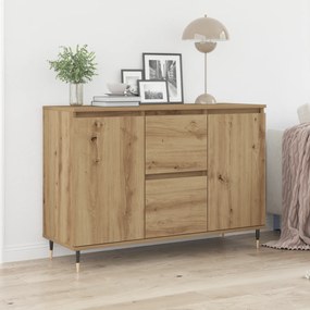 Sideboard vidaXL com portas e gavetas Carvalho Artesanal 101,5x35x70 cm