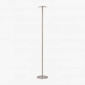 Lâmpada De Pé Led Sem Fios Em Ferro Emilein Cinzento Escovado - Sklum