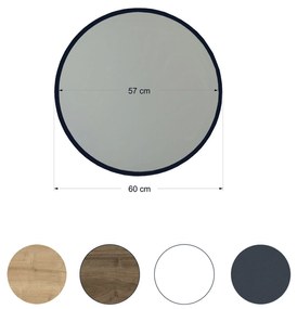 Espelho Decorativo Yuvarlak – Preto – 60 cm