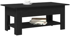Mesa de café vidaXL em preto e carvalho com dimensões de 102x55x42 cm