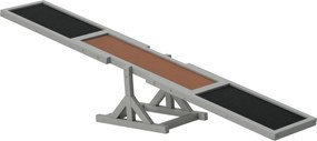 Equipamento de treino para cães - Baloiço de agilidade desportiva, em madeira de abeto pré-oleada, com feltro betumado antiderrapante cinzento-escuro
