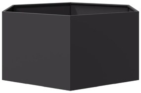 Vaso/floreira de jardim hexagonal 104x90x45 cm aço preto