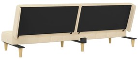 Sofá-cama de 2 lugares tecido cor creme