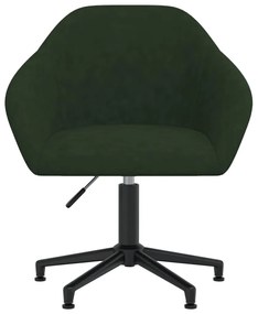 Cadeiras de jantar giratorias 2 pcs veludo verde-escuro