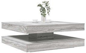 Mesa de centro rotativa a 360 graus 90x90x34,5 cm sonoma cinza