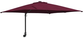 Parasol de Jardim de Parede Vermelho Bordeaux 247 cm
