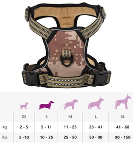 Peitoral para cães com faixas refletoras ajustável S