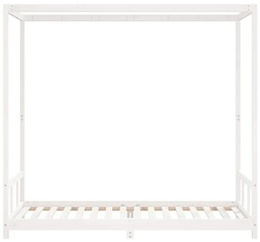 Estrutura de cama infantil 90x200 cm pinho maciço branco