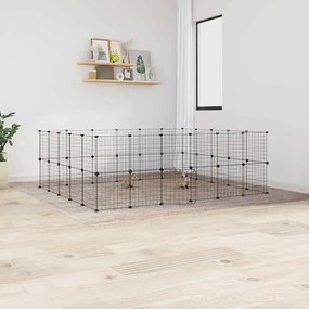 Gaiola p/ animais de 44 painéis c/ porta 35x35 cm aço preto