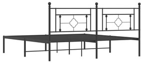 Estrutura de cama em metal com cabeceira 180x200 cm preto