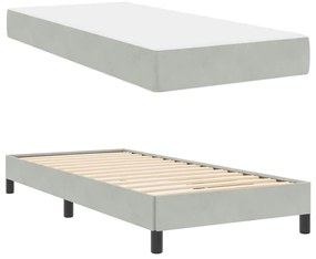 Cama box spring com colchão Cinzento-claro 90 x 190 cm Veludo