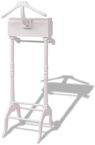 Suporte para roupas com armário em madeira, branco