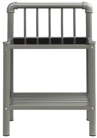 Mesas de cabeceira 2 pcs metal cinzento e vidro preto