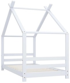 Estrutura de cama para crianças 80x160 cm pinho maciço branco