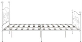 Estrutura de cama com estrado de ripas 200x200 cm metal branco