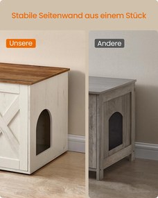Armário para caixa de areia com portas 70 x 50 x 50 cm Castanho + Branco