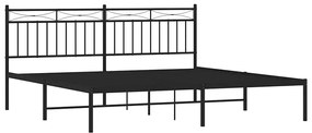 Estrutura de cama com cabeceira 183x213 cm metal preto