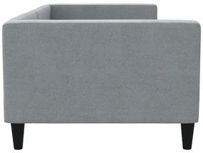 Sofá-cama 90x200 cm tecido cinzento-claro
