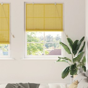 vidaXL Persianas e Sombras de Janela Amarelo 100 x 220 cm Bambu